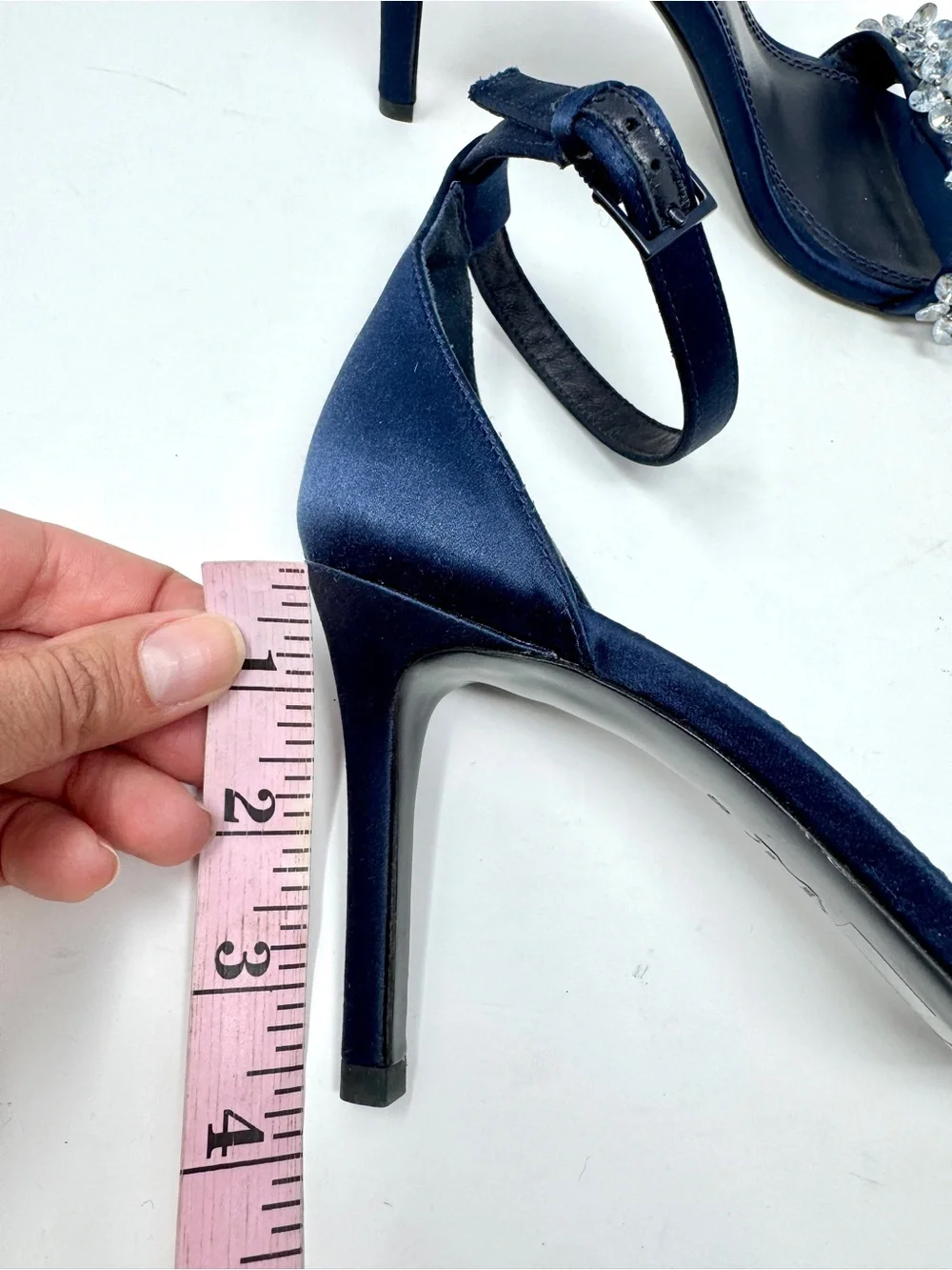 Tory Burch Logan Crystal Embellished Sandal 85mm Perfect Navy US 8